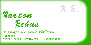 marton rehus business card